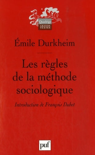 Livrenpoche : Les règles de la méthode sociologique - Emile Durkheim - Livre