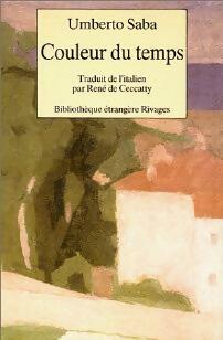 Livrenpoche : Couleur du temps - Umberto Saba - Livre