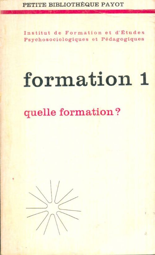 Livrenpoche : Formation 1 - Collectif - Livre