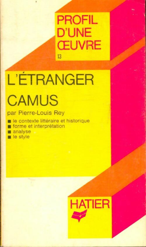 L'étranger - Albert Camus -  Profil - Livre