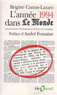 Livrenpoche : L'année 1994 dans Le Monde - Brigitte Camus-Lazaro - Livre