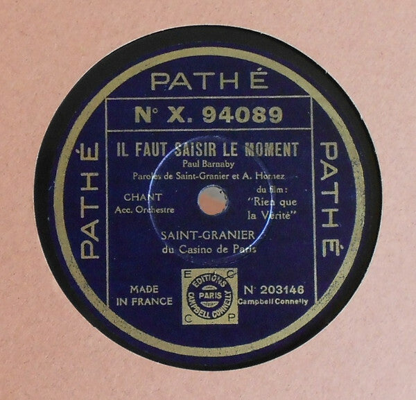 Livrenpoche : Saint-Granier - Il Faut Saisir Le Moment / Je Suis A Toi, Je t'Appartiens - Saint-Granier - Vinyle