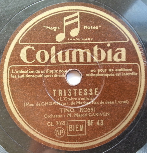 Livrenpoche : Tino Rossi - Tristesse / Pensée D'Automne - Tino Rossi - Vinyle