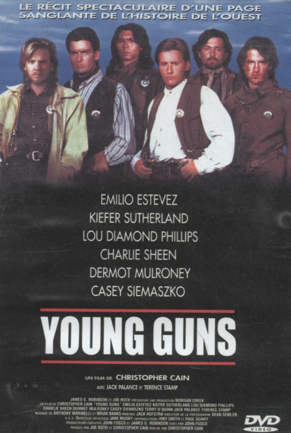 Livrenpoche : Young Guns - Emilio Estevez, Dermot Mulroney, Christopher Cain, Kiefer Sutherland, Lou Diamond Phillips, Charlie Sheen, Casey Siemaszko, Jack Palance, Terence Stamp - DVD