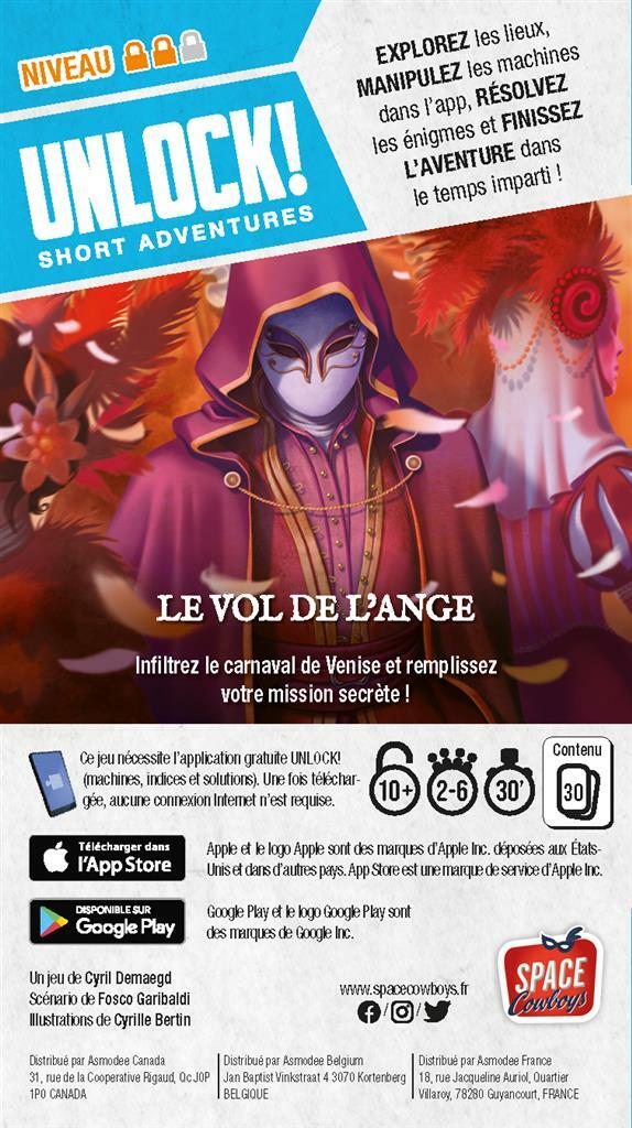 Livrenpoche : Unlock ! Short Adventure : Le vol de l Ange -  - jeuSociete