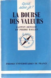 Livrenpoche : La bourse des valeurs - Gaston Défossé - Livre