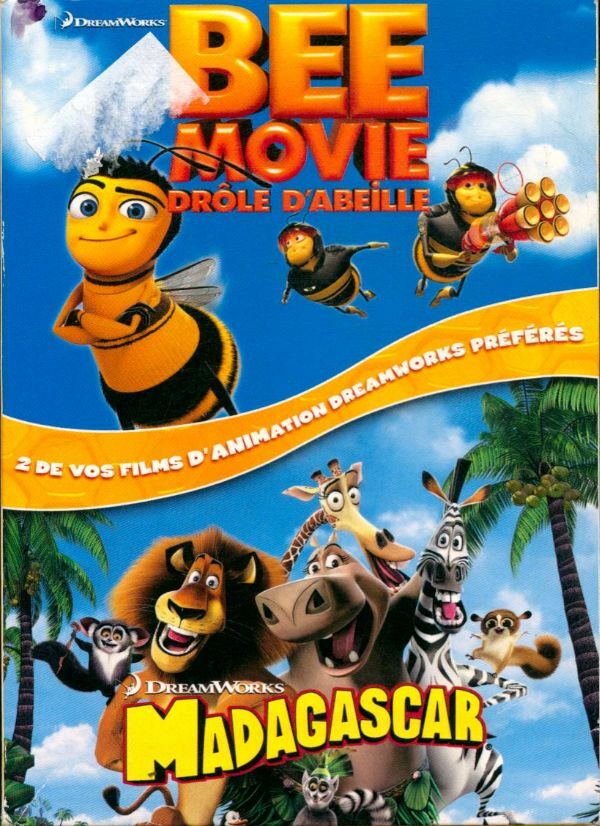 Livrenpoche : Bee Movie-Drôle d'abeille + Madagascar - Tom McGrath, Eric Darnell, Simon J. Smith, Steve Hickner - DVD