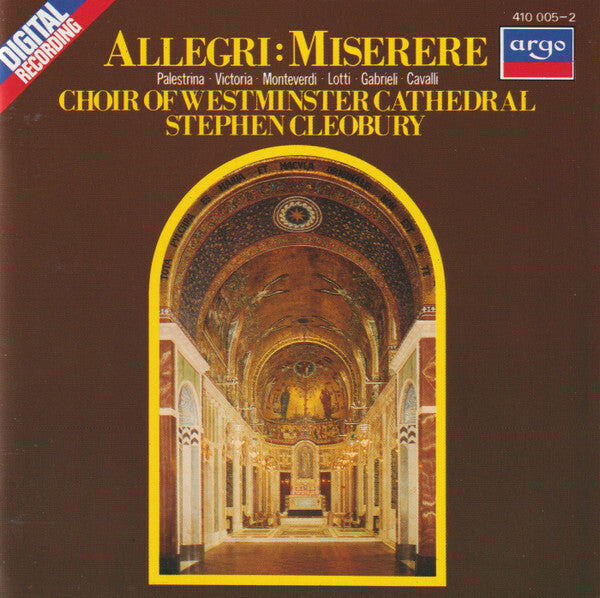 Livrenpoche : Allegri* - Choir Of Westminster Cathedral*, Stephen Cleobury - Miserere - Allegri* - CD