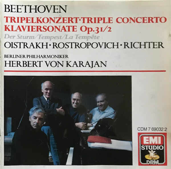 Livrenpoche : Beethoven* / Oistrach* . Rostropovich* . Richter* - Berliner Philharmoniker - Herbert von Karajan - Tripelkonzert-Triple Concerto Klaviersonate Op.31/2 - Beethoven* / Oistrach* . Rostropovich* . Richter* - CD