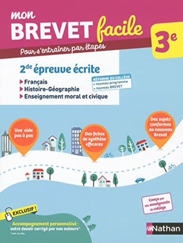 Livrenpoche : Mon Brevet facile - 2de épreuve écrite - Histoire - Géographie - EMC - Français - 3e -  - CD