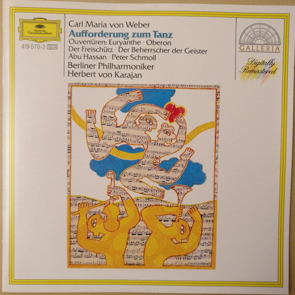 Livrenpoche : Carl Maria von Weber, Berliner Philharmoniker, Herbert von Karajan - Aufforderung Zum Tanz / Ouvertüren : Eryanthe . Oberon . Der Freischütz . Der Beherrscher Der Geister . Abu Hassan . Peter Schmoll  - Herbert Von Karajan, Berliner Philharmoniker,  - CD