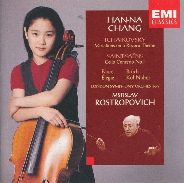 Livrenpoche : Han-Na Chang, London Symphony Orchestra*, Mstislav Rostropovich - Tchaikovsky* / Saint-Saëns* / Fauré* / Bruch* - Variations On A Rococo Theme / Cello Concerto No. 1 / Élégie / Kol Nidrei - London Symphony Orchestra, Mstislav Rostropovich, Han-Na Chang - CD