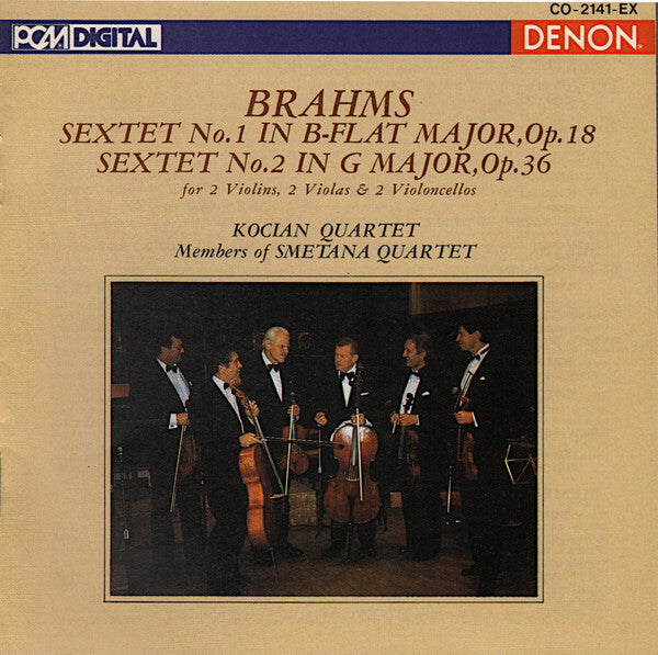 Livrenpoche : Brahms - Kocian Quartet, Members Of Smetana Quartet - Sextet No. 1 In B Flat Major, Op. 18 / Sextet No. 2 In G Major, Op. 36 For 2 Violins, 2 Violas & 2 Violoncellos - Brahms - CD