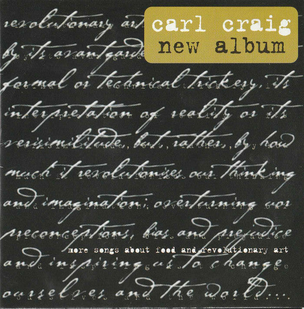 Livrenpoche : Carl Craig - More Songs About Food And Revolutionary Art - Carl Craig - CD