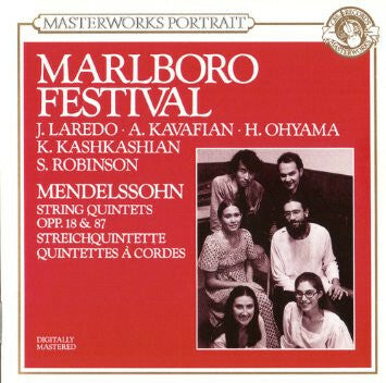 Livrenpoche : Mendelssohn, J. Laredo . A. Kavafian . H. Ohyama . K. Kashkashian . S. Robinson - Marlboro Festival, String Quintets Op. 18 & 87 - Mendelssohn, J. Laredo . A. Kavafian . H. Ohyama . K. Kashkashian . S. Robinson - CD