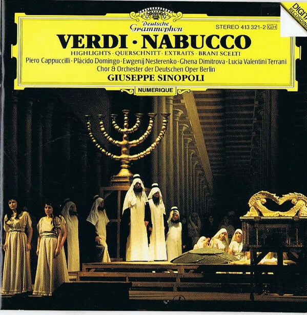 Livrenpoche : Verdi Chor & Orchester Der Deutschen Oper Berlin Piero Cappuccilli Placido Domingo Ewgenij Nesterenko Ghena Dimitrova Lucia Valentini Terrani - Nabucco - Querschnitt - Verdi, Chor & Orchester Der Deutschen Oper Berlin - CD