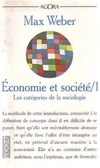 Livrenpoche : Economie et société Tome I : Les catégories de la sociologie - Max Weber - Livre