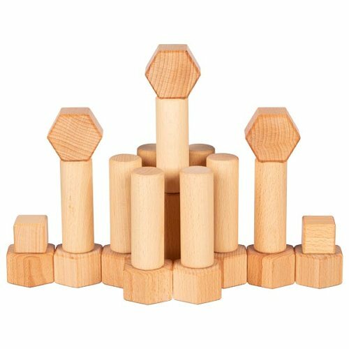 Livrenpoche : Jeu de construction en bois ciré à l'huile de noix, nature -  - jeuSociete