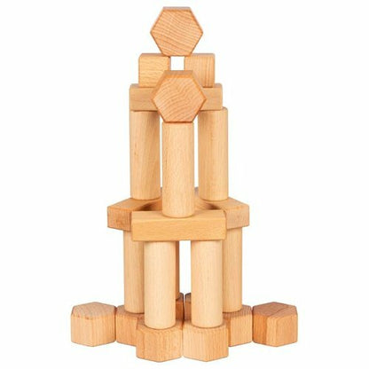 Livrenpoche : Jeu de construction en bois ciré à l'huile de noix, nature -  - jeuSociete