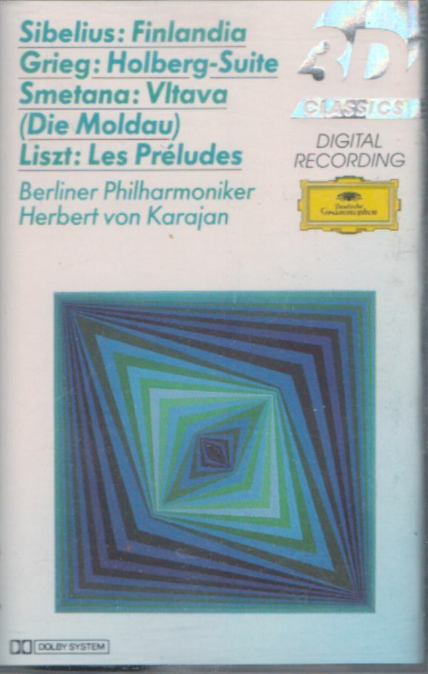 Livrenpoche : Sibelius , grieg , smetana , liszt , berliner philharmoniker, herbert von karajan - finlandia / holberg suite / vltava / les préludes - Herbert Von Karajan, Sibelius, Berliner Philharmoniker, liszt - Cassette