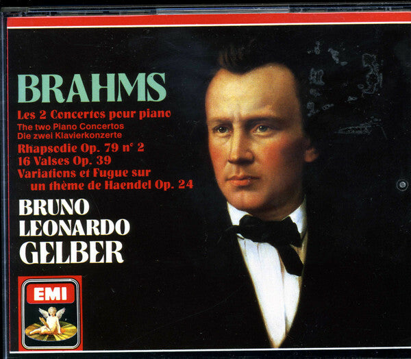 Livrenpoche : Bruno Leonardo Gelber, Brahms - 2 concertos pour piano, 16 valses, rhapsodie n°2, variations et fugue sur un thème de handel - Brahms, Bruno Leonardo Gelber - CD