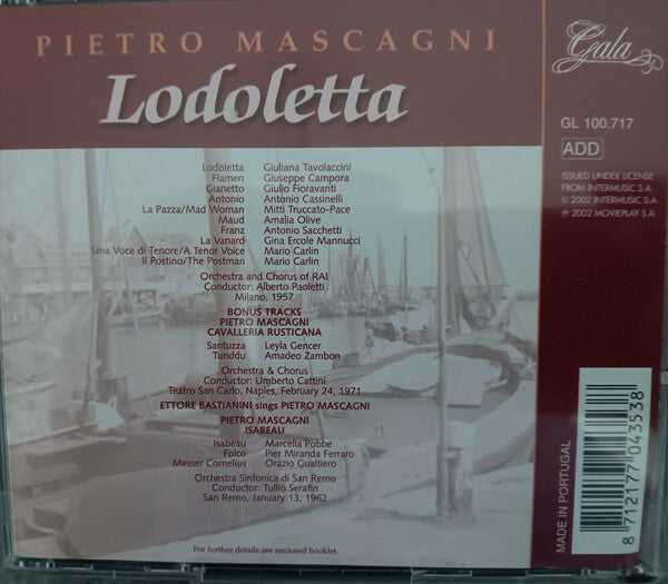 Livrenpoche : Pietro Mascagni, Giuliana Tavolaccini, Giuseppe Campora, Giulio Fioravanti, Orchestra* And Chorus Of RAI*, Alberto Paoletti - Lodoletta - Pietro Mascagni, Giuliana Tavolaccini, Giuseppe Campora, Giulio Fioravanti, Orchestra And Chorus Of RAI, Alberto Paoletti - CD