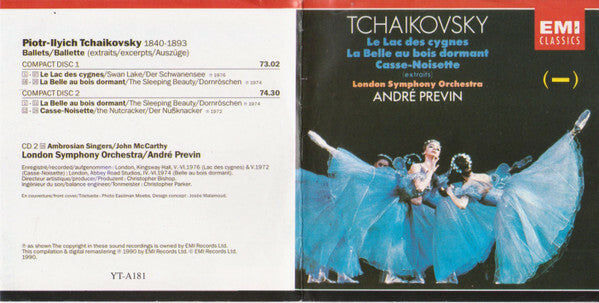 Livrenpoche : London Symphony Orchestra, André Previn - Piotr-Ilyich Tchaikovsky 1841-1893 Ballets/Ballette (extraits/excerpts/Auszüge) - London Symphony Orchestra, André Previn - CD