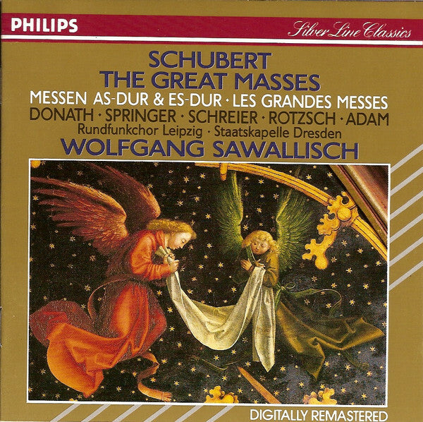 Livrenpoche : Schubert* - Rundfunkchor Leipzig, Staatskapelle Dresden, Wolfgang Sawallisch, Donath*, Springer*, Schreier*, Rotzsch*, Adam* - The Great Masses / Messen As Dur & Es Dur / Les Grandes Messes - Schubert - CD