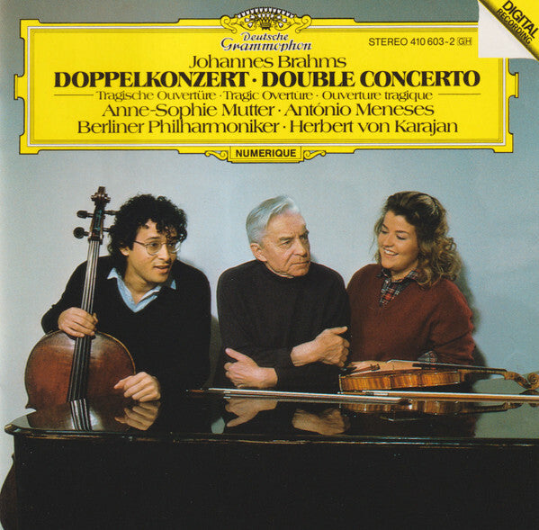 Livrenpoche : Johannes Brahms - Anne-Sophie Mutter, António Meneses*, Berliner Philharmoniker, Herbert von Karajan - Doppelkonzert = Double Concerto / Tragische Ouvertüre = Tragic Overture = Ouverture Tragique - Johannes Brahms - CD