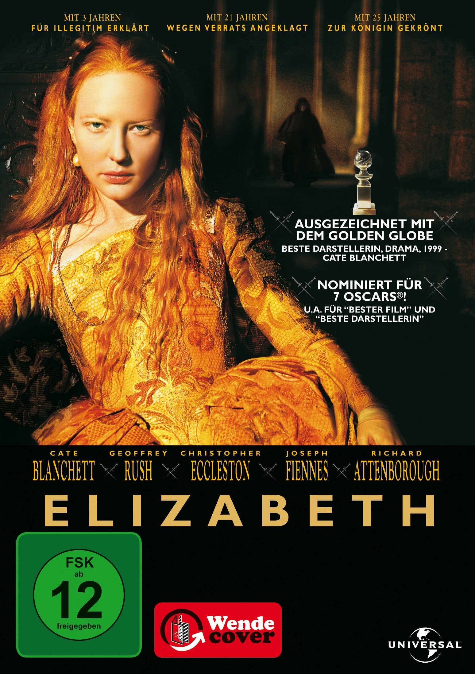 Livrenpoche : Elizabeth - Richard Attenborough, Fanny Ardant, Shekhar Kapur, Geoffrey Rush, Cate Blanchett, Joseph Fiennes, Christopher Eccleston - DVD