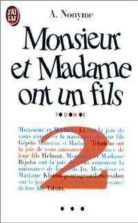 Livrenpoche : Monsieur et Madame ont un fils Tome II - A. Nonyme - Livre