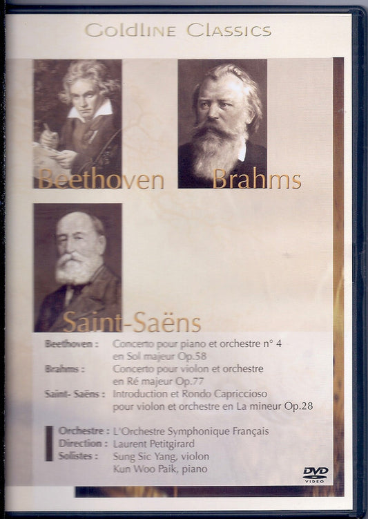 Livrenpoche : Beethoven*, Brahms*, Saint-Saëns*, Orchestre Symphonique Français Direction Laurent Petitgirard , Solistes : Sung Sic Yang, Kun Woo Paik - Concerto Pour Piano Et Orchestre N° 4 En Sol Majeur Op. 58 -  - Beethoven, Brahms, Saint-Saëns, Orchestre Symphonique Français Direction Laurent Petitgirard, Solistes : Sung Sic Yang, Kun Woo Paik - DVD