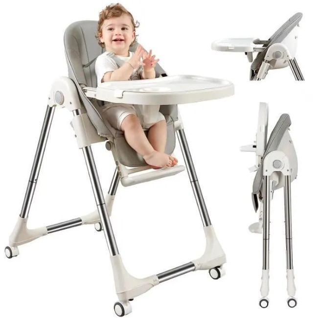 Livrenpoche : Chaise Haute Bébé Evolutive Pliable - Hauteur réglable -  - Divers