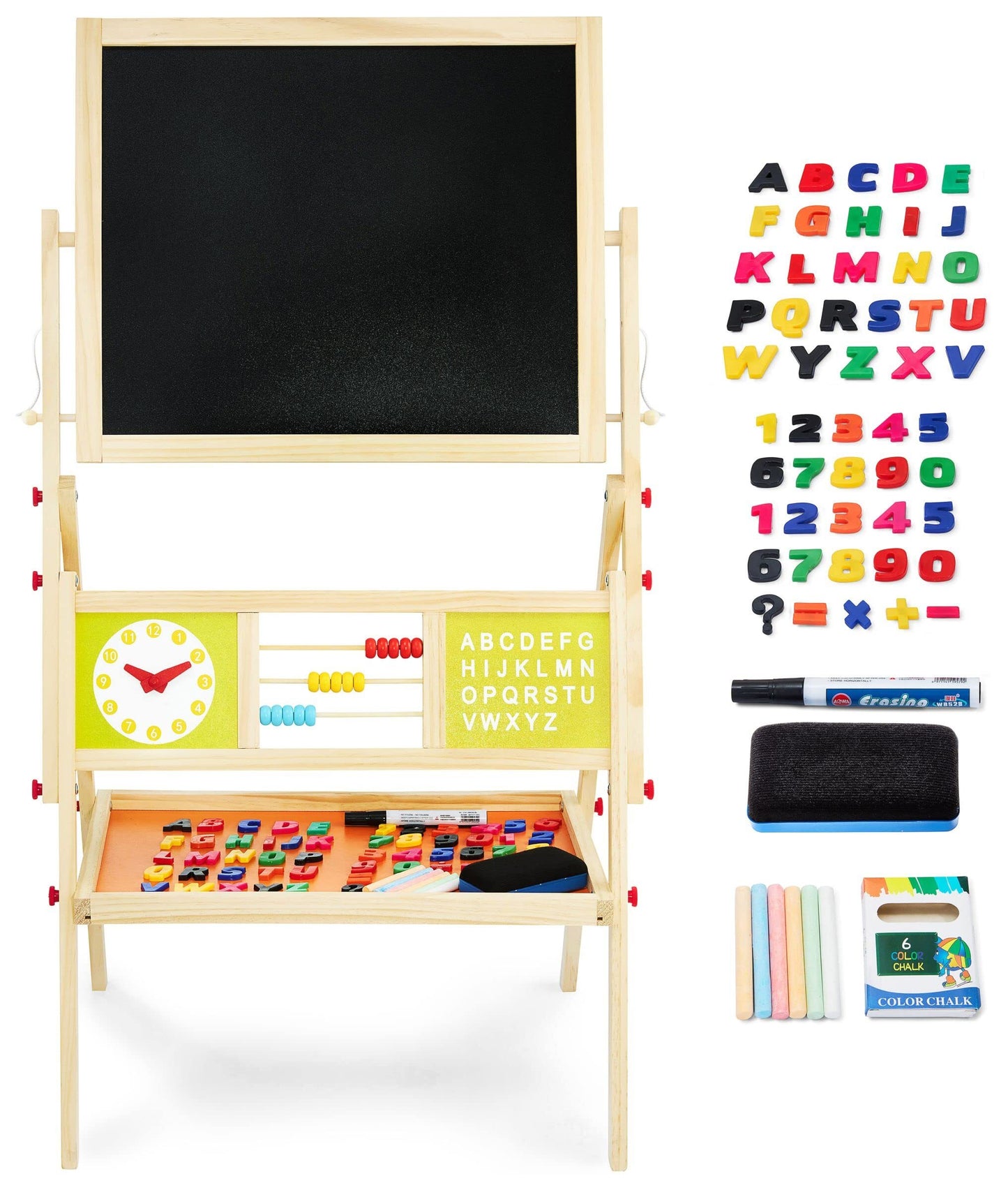 Livrenpoche : Tableau Enfant En Bois Mamabrum 98 X 45 X 42 Cm Double Face Magnétique Et Craie -  - Divers