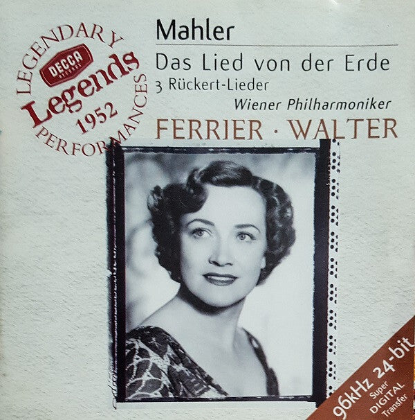 Mahler* ? Wiener Philharmoniker, Ferrier* · Walter* - Das Lied Von Der Erde / 3 Rückert-Lieder - Mahler ? Wiener Philharmoniker, Ferrier · Walter - CD