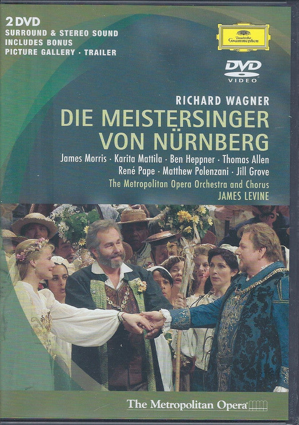 Livrenpoche : Richard Wagner, James Morris (5), Karita Mattila, Ben Heppner, Thomas Allen, René Pape, Matthew Polenzani, Jill Grove, The Metropolitan Opera Orchestra* and Chorus*, James Levine (2) - Die Meistersing - Thomas Allen, Richard Wagner, James Levine (2), James Morris (5), The Metropolitan Opera Orchestra And Chorus, Karita Mattila, Ben Heppner, René Pape, Matthew Polenzani, Jill Grove - DVD