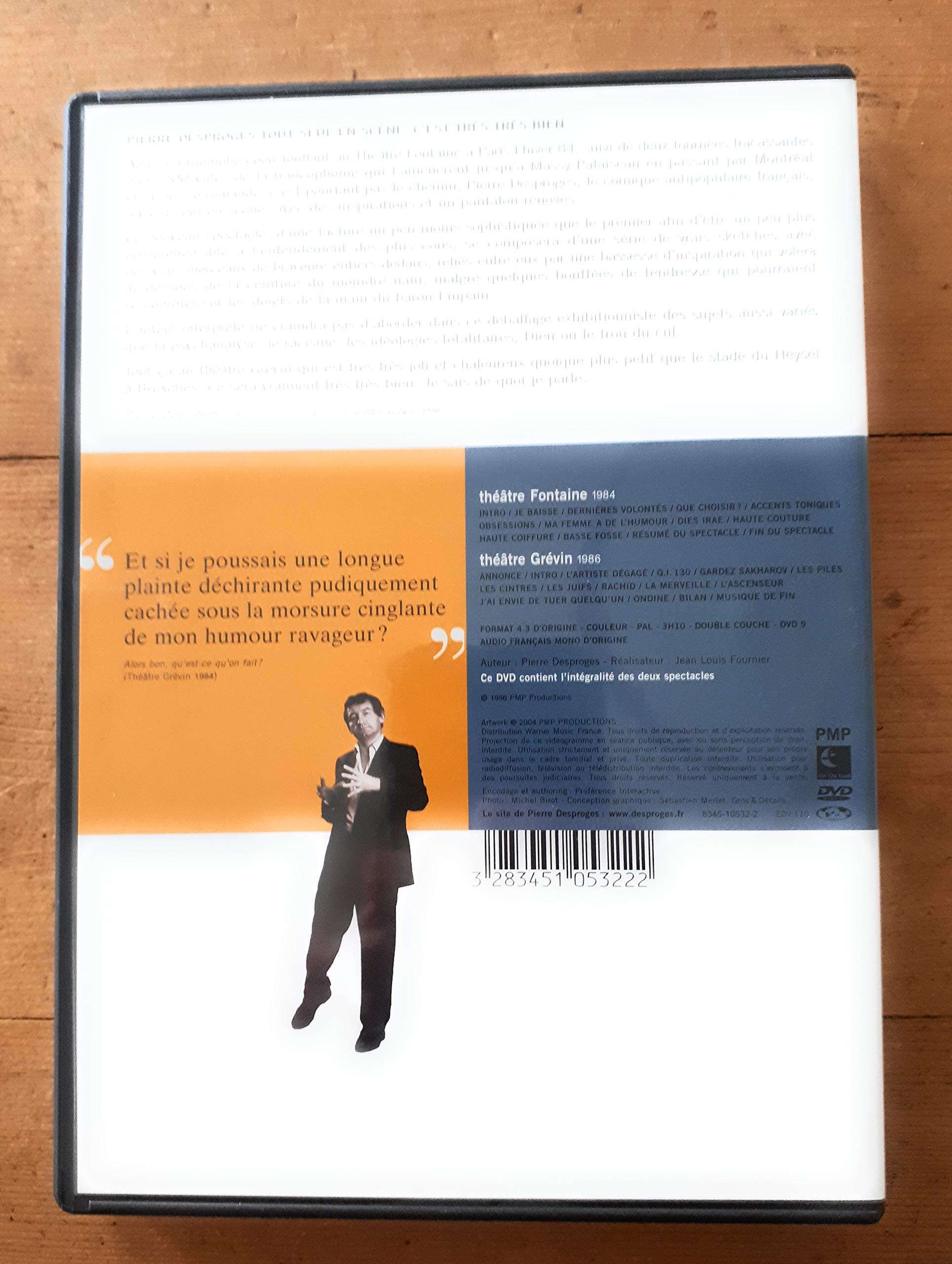 Livrenpoche : Pierre Desproges : Les spectacles du Théâtre Grévin et du Théâtre Fontaine - XXX - DVD