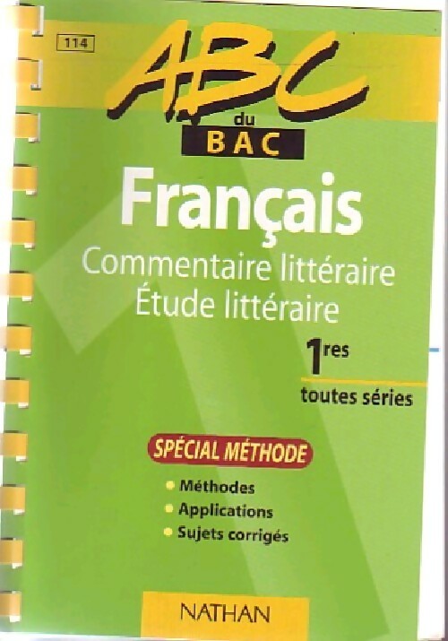 Livrenpoche : Français - Commentaire et étude littéraires (méthode) - Inconnu - Livre