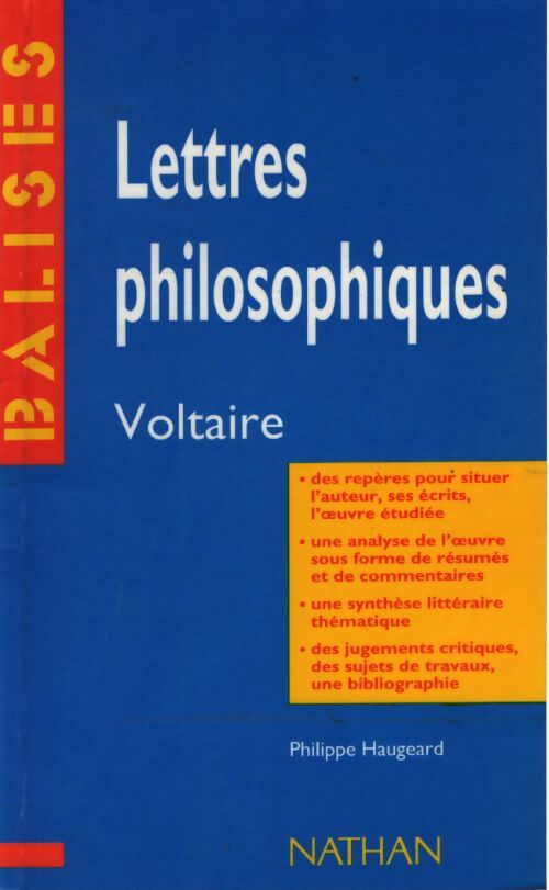 Lettres philosophiques - Voltaire - Livre