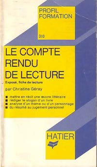 Livrenpoche : Le compte rendu de lecture - Christine Géray - Livre