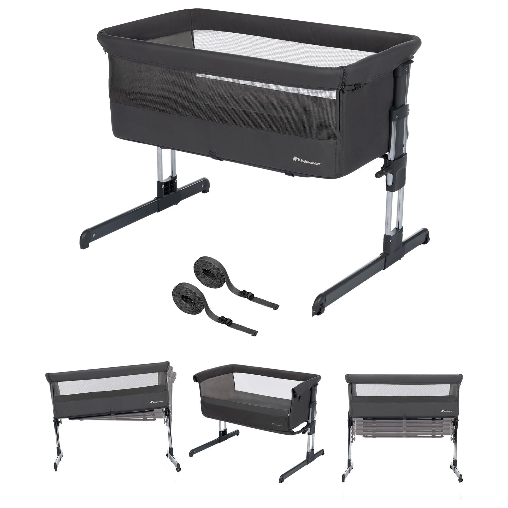Bebeconfort Calidoo, Lit Cododo Bébé Et Berceau Bébé 2-En-1, 0-6 mois , berceau cododo inclinable, 5 hauteurs tinted graphite -  - Divers