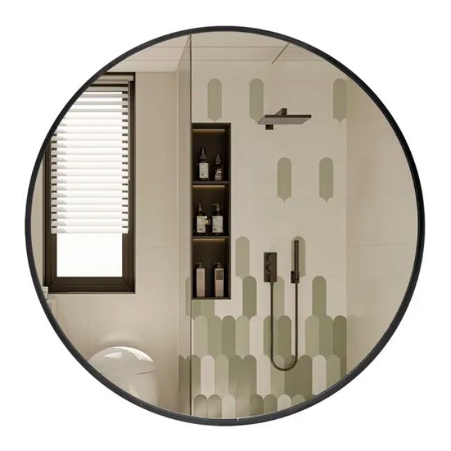 Miroir rond noir 70cm de diamètre -  - Divers
