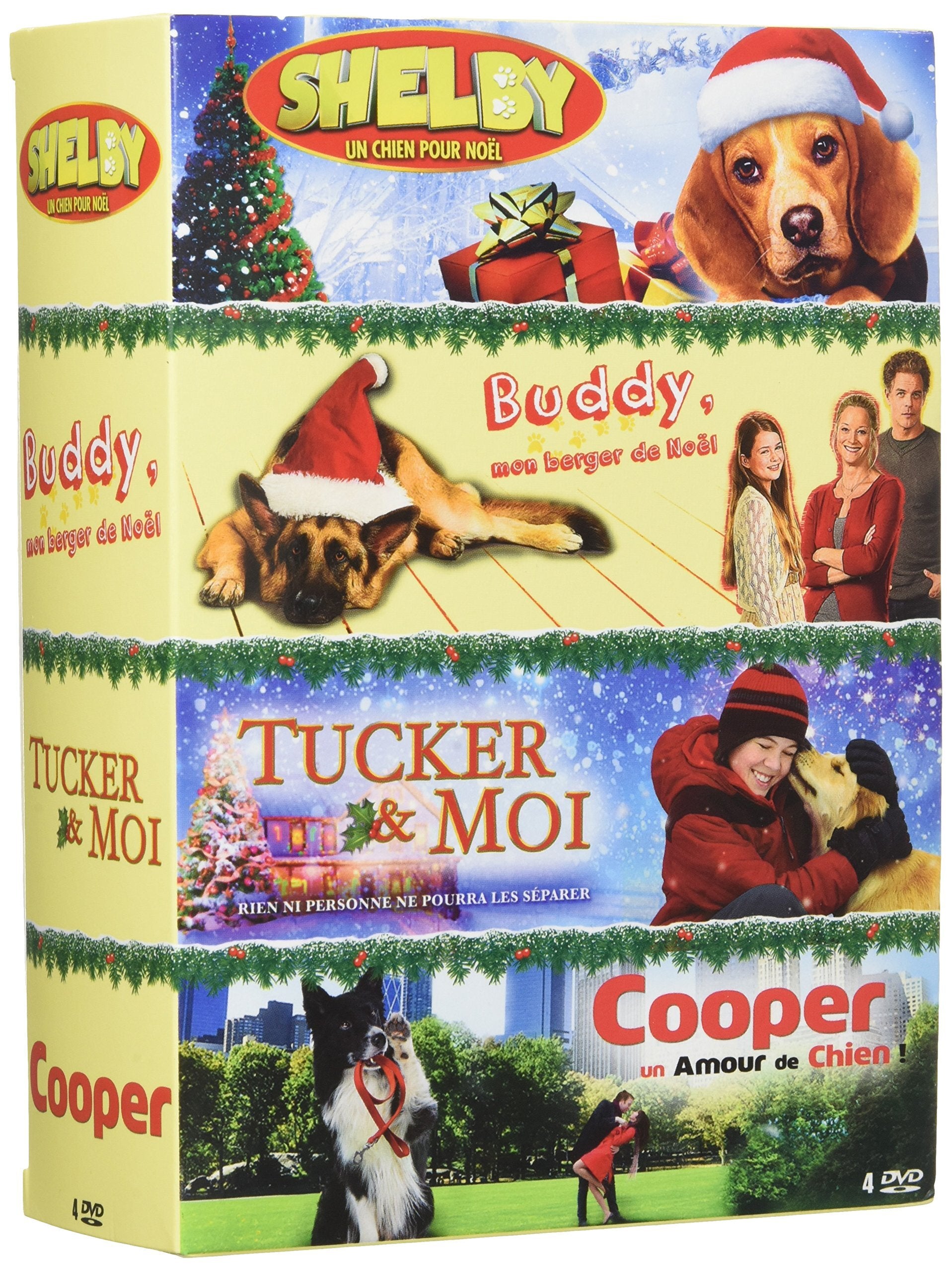 Chien n° 3 - Coffret 4 films : Tucker & moi + Shelby + Buddy, mon berger de Noël + Cooper, un amour de chien ! - Robin Nations, Larry A. McLean, Brian K. Roberts - DVD