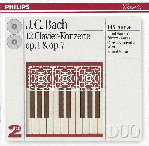 J. C. Bach* ; Ingrid Haebler, Capella Academica Wien, Eduard Melkus - 12 Clavier Concertos Op. 1 & 7 - Capella Academica Wien, Ingrid Haebler, J. C. Bach, Eduard Melkus - CD