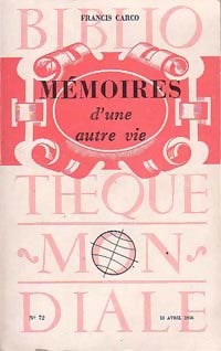 Livrenpoche : Mémoires d'une autre vie - Francis Carco - Livre