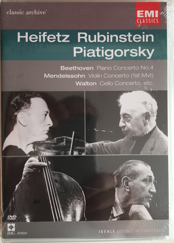 Heifetz*, Rubinstein*, Piatigorsky* - Beethoven*, Mendelssohn*, Walton* - Piano Concerto No.4, Violin Concerto (1st Mvt), Cello Concerto, etc. - Heifetz, Rubinstein, Piatigorsky - DVD