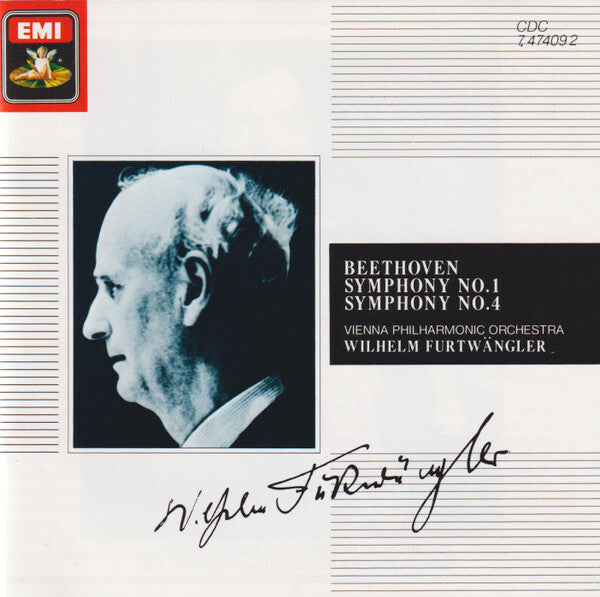 Beethoven*, Wilhelm Furtwängler, Wiener Philharmoniker - Symphony No.1; Symphony No.4 - Beethoven, Wiener Philharmoniker, Wilhelm Furtwängler - CD