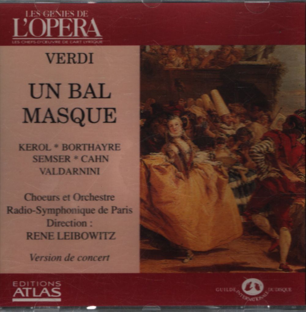 Les génies de l'opéra vol III 6 Verdi - Un bal masqué - Verdi - CD
