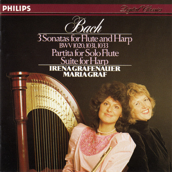 Johann Sebastian Bach, Irena Grafenauer, Maria Graf - 3 sonatas for flute and harp bwv 1020, 1031, 1033 partita for solo flute suite for harp - Johann Sebastian Bach, Irena Grafenauer, Maria Graf - CD