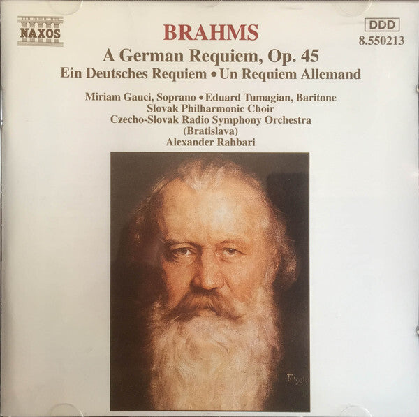 Brahms* - Miriam Gauci ? Eduard Tumagian* ? Slovak Radio Symphony Orchestra ? Alexander Rahbari - A German Requiem, Op. 45 - Brahms - CD